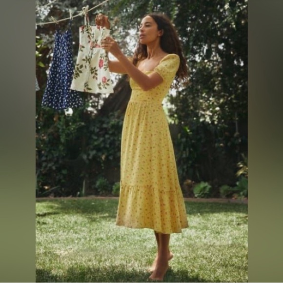 Reformation Dresses & Skirts - Reformation Yellow Floral Dress